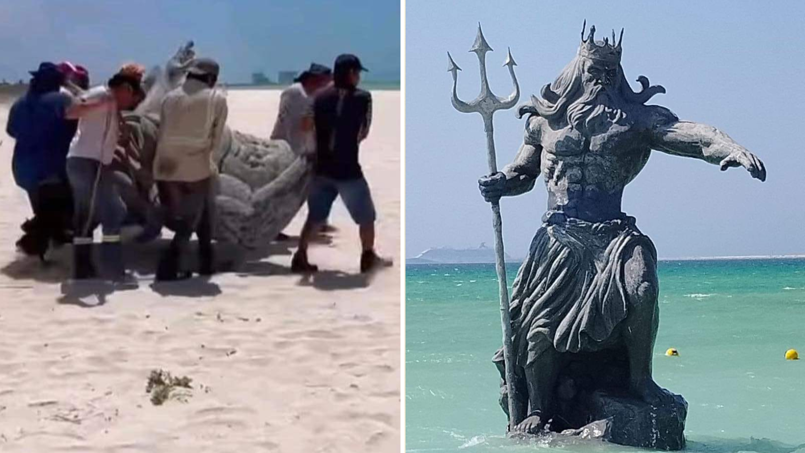 Piden retiran estatua de Poseidón de Puerto Progreso Yucatán Mis