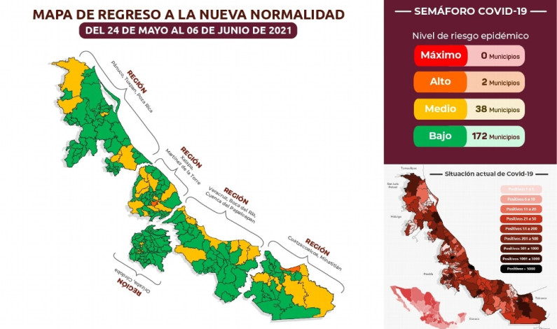 Este lunes entra en vigor nuevo semáforo de COVID-19 en Veracruz; checa tu municipio