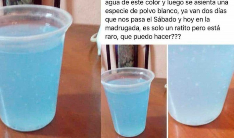 Agua turbia y azul sale de llaves en Guadalupe, NL Agua turbia y azul sale de llaves en Guadalupe, NL