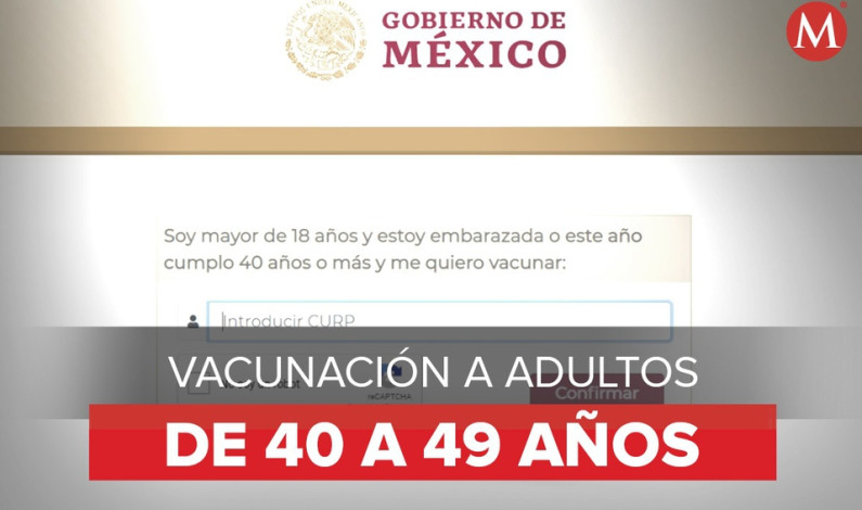 LLEGA A VICTORIA LA VACUNACIÓN DE 40  A 49 AÑOS