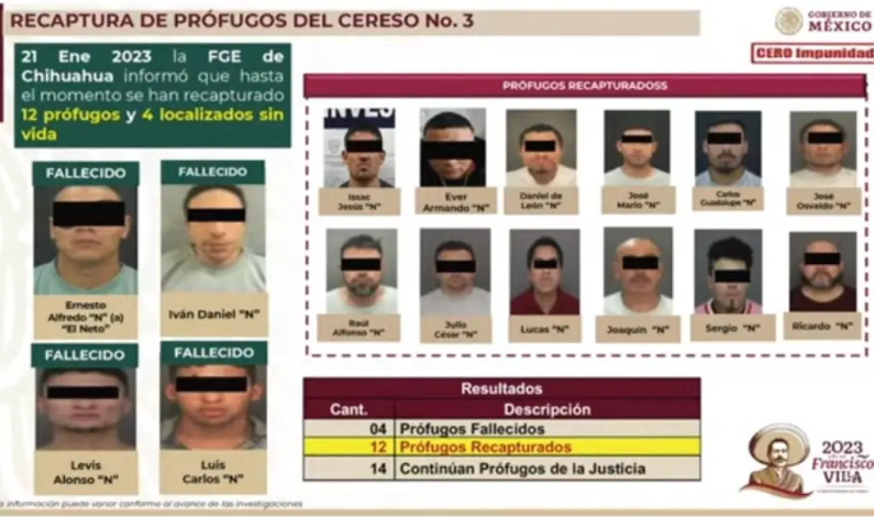 Siguen prófugos 14 reos que escaparon de penal en Ciudad Juárez, reporta SSPC