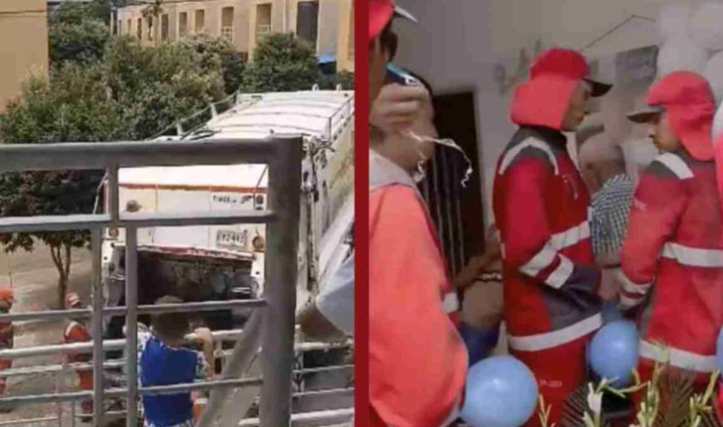 Recolectores de basura van al velorio de un niño que siempre los saludaba