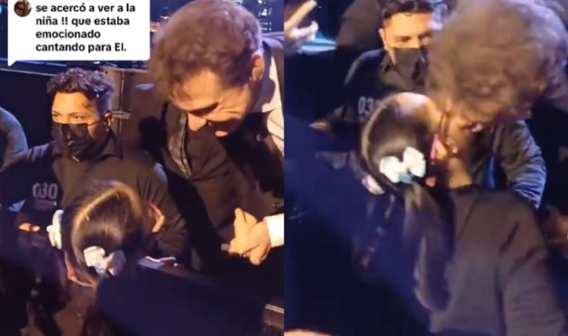 Luis Miguel le da un tierno beso a una niña con síndrome de Down