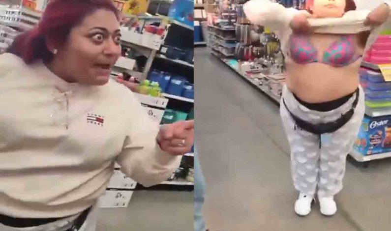 ‘Lady Aurrera’: mujer se quita la ropa y desata espectáculo tras ser cachada robando ‘Lady Aurrera’: mujer se quita la ropa y desata espectáculo tras ser cachada robando