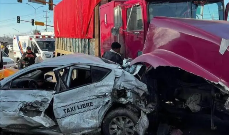 Choque múltiple en Reynosa, Tamaulipas, deja un taxista muerto