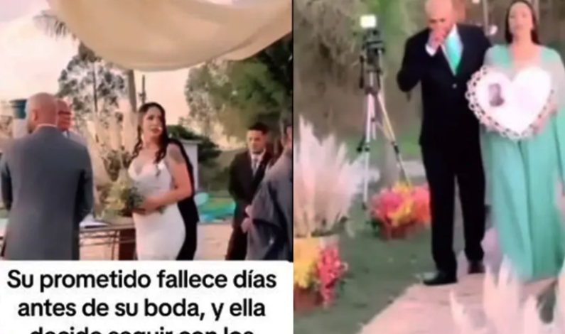 Entre lágrimas mujer ‘celebra’ su boda; su prometido murió antes de llegar al altar Entre lágrimas mujer ‘celebra’ su boda; su prometido murió antes de llegar al altar