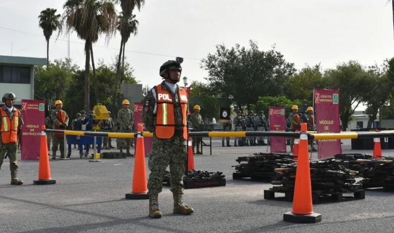 Sedena destruye más de mil armas de fuego aseguradas en Tamaulipas Sedena destruye más de mil armas de fuego aseguradas en Tamaulipas