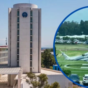 Estudiante se hace viral al llegar en helicóptero al Tec de Monterrey; así quedó captado el momento