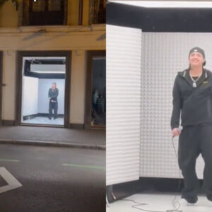 Peso Pluma canta en calle de Madrid y es ignorado