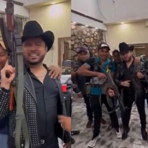 Larry Hernández desata polémica tras video posando con un AK47 y grupo armado