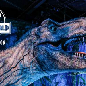 Roban dinosaurio mecánico de la expo Jurassic World en CDMX