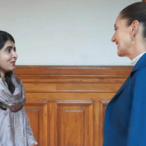 Sheinbaum recibe a Malala Yousafzai en Palacio Nacional