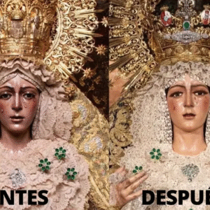 ¿Y esas pestañas? Restauración de virgen de la Esperanza Macarena causa indignación en Sevilla