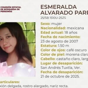 Buscan a joven de 18 años desaparecida en San Andrés Tuxtla, Veracruz